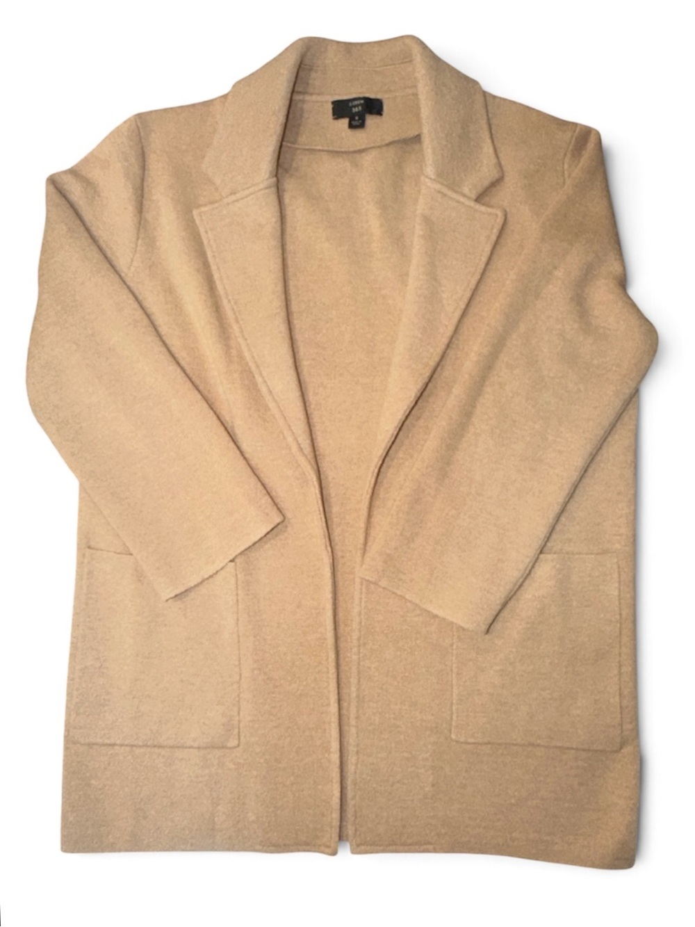 J.Crew 365 Sz S Camel Sophie Open Front Sweater Blazer Merino